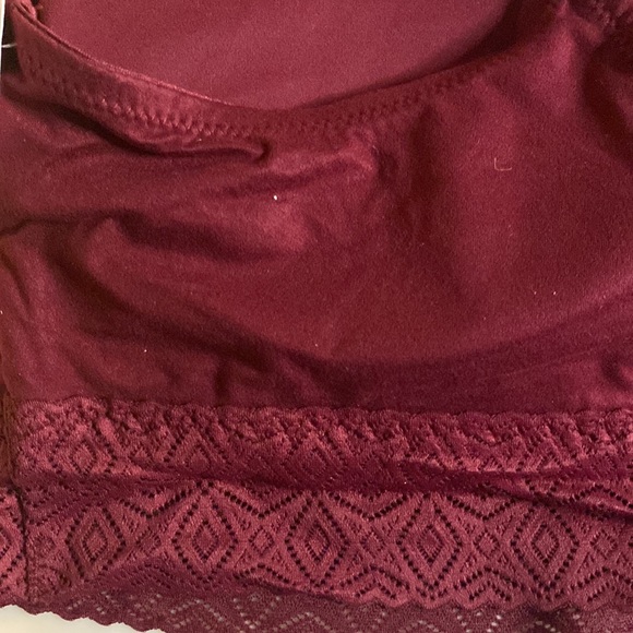 NWT Auden Light Support Padded Bra Adj Straps. Lace Pull Over. Burgundy XXL - Picture 6 of 10